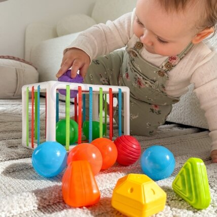 WOOPIE BABY Elastingas sensorinis kubas-rūšiuoklis vaikams Spalvotos formos 13 vnt. 1 WOOPIE BABY Elastingas sensorinis kubas-rūšiuoklis vaikams Spalvotos formos 13 vnt. 1