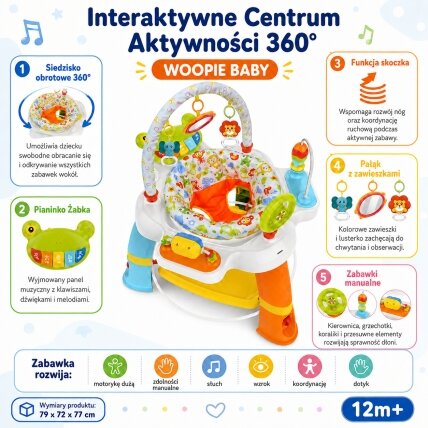 WOOPIE BABY Interaktyvus sukamas sėdynės centras – veiklos centras 12m+ 2