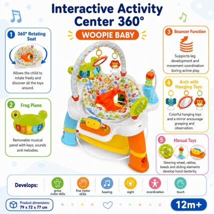 WOOPIE BABY Interaktyvus sukamas sėdynės centras – veiklos centras 12m+ 7