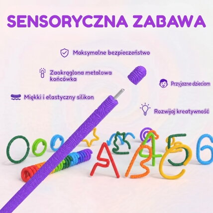 WOOPIE sensorinių antistresinių lazdelių rinkinys, 8 vnt., skirtingi paviršiai 1