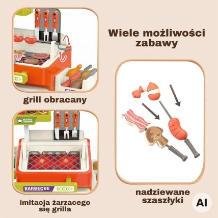 WOOPIE Interaktyvus BBQ grilinimo vežimėlis Grilio stotelė 51 el. Tikro grilinimo efektai 2
