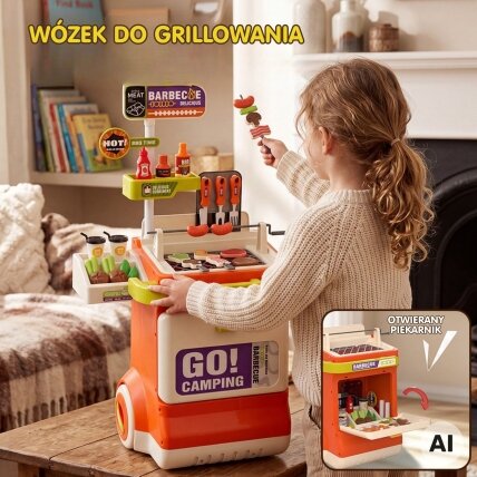 WOOPIE Interaktyvus BBQ grilinimo vežimėlis Grilio stotelė 51 el. Tikro grilinimo efektai 4