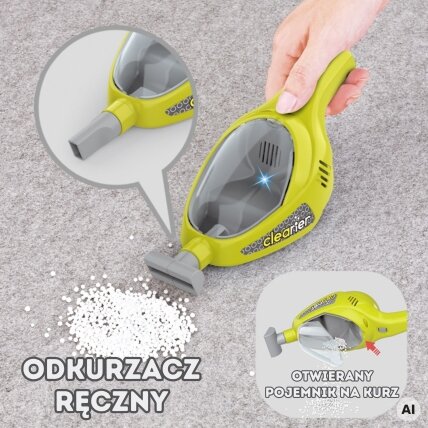 WOOPIE Valymo rinkinys vaikams Vežimėlis Siurblys Šluota Mopas Didelis Priedai 3+ 3