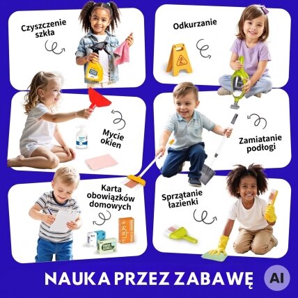 Woopie valymo rinkinys vaikams vežimėlis siurblys priedai XXL 22 vnt. 1 Woopie valymo rinkinys vaikams vežimėlis siurblys priedai XXL 22 vnt. 1
