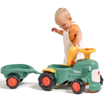 FALK Baby Maurice žalias vintažinis traktoriukas su priekaba nuo 1 iki 3 metų 2 FALK Baby Maurice žalias vintažinis traktoriukas su priekaba nuo 1 iki 3 metų 2