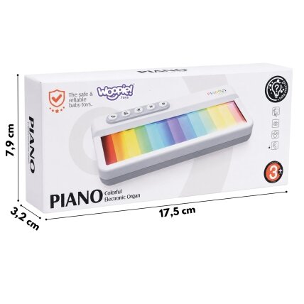 WOOPIE Vaivorykštinis liečiamas pianinas su apšvietimu ir mokymosi režimu 3+ 4