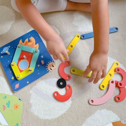 TOOKY TOY Medinė dėlionė Kaladėlės Kaišteliai Gyvūnų raštai atkurti FSC sertifikatas 6