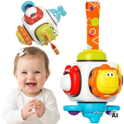 WOOPIE BABY Sensorinis kubas 6w1 - Gyvūnėliai