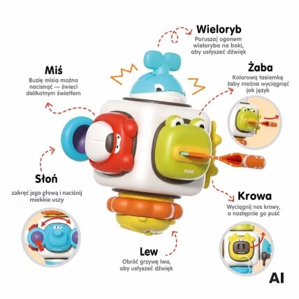 WOOPIE BABY Sensorinis kubas 6w1 - Gyvūnėliai 2 WOOPIE BABY Sensorinis kubas 6w1 - Gyvūnėliai 2