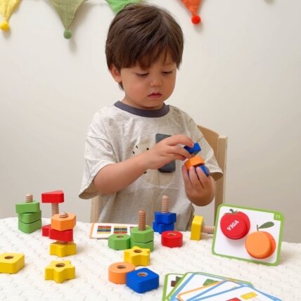 VIGA Varžtai Veržlės Montessori žaislas Spalvų derinimas 30 EL 2 VIGA Varžtai Veržlės Montessori žaislas Spalvų derinimas 30 EL 2