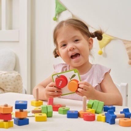 VIGA Varžtai Veržlės Montessori žaislas Spalvų derinimas 30 EL 4