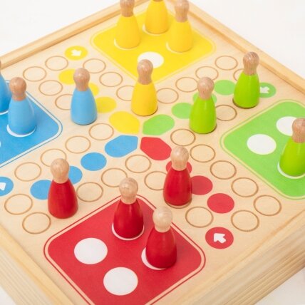 VIGA medinis vikrumo žaidimas 4in1 Stalo ledo ritulys Kerlingas Boulingas Ludo 6 VIGA medinis vikrumo žaidimas 4in1 Stalo ledo ritulys Kerlingas Boulingas Ludo 6