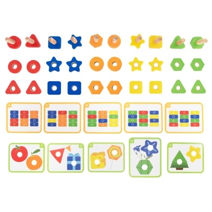 VIGA Varžtai Veržlės Montessori žaislas Spalvų derinimas 30 EL 12
