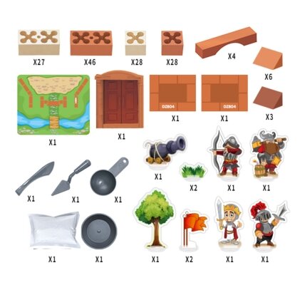 WOOPIE DIY konstrukcinis rinkinys iš plytelių Pilis 273 vnt. Statybinės plytelės 3 WOOPIE DIY konstrukcinis rinkinys iš plytelių Pilis 273 vnt. Statybinės plytelės 3