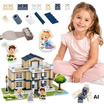 WOOPIE konstruktorius rinkinys DIY statyba iš plytų Rezidencija Svajonių namai 603 el. WOOPIE konstruktorius rinkinys DIY statyba iš plytų Rezidencija Svajonių namai 603 el.