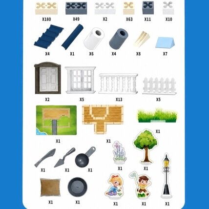 WOOPIE konstruktorius rinkinys DIY statyba iš plytų Rezidencija Svajonių namai 603 el. 3 WOOPIE konstruktorius rinkinys DIY statyba iš plytų Rezidencija Svajonių namai 603 el. 3