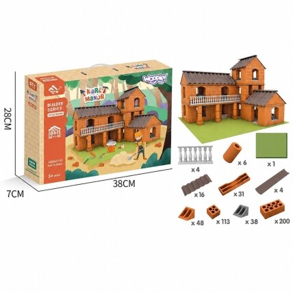 WOOPIE DIY konstrukcinis rinkinys Vila iš plytelių 461 vnt. vaikams 3