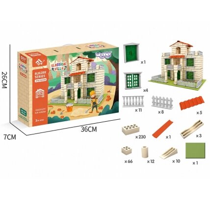 WOOPIE DIY konstruktorių rinkinys Vila iš plytelių 352 el. vaikams 4 WOOPIE DIY konstruktorių rinkinys Vila iš plytelių 352 el. vaikams 4