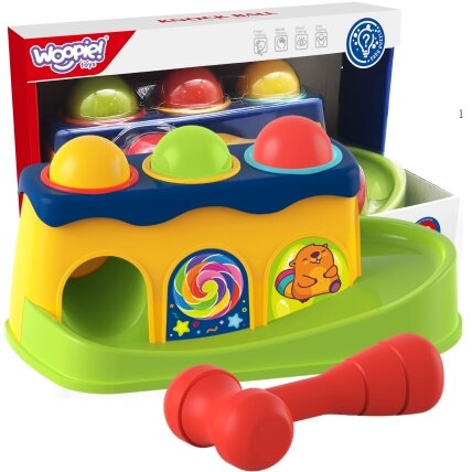 WOOPIE BABY Spalvingas kamuoliukų kalimo žaidimas su plaktuku Montessori WOOPIE BABY Spalvingas kamuoliukų kalimo žaidimas su plaktuku Montessori