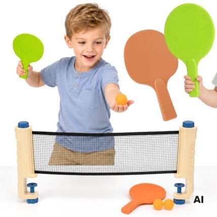 WOOPIE stalo teniso rinkinys su tinkleliu 6 el. Ping Pong WOOPIE stalo teniso rinkinys su tinkleliu 6 el. Ping Pong