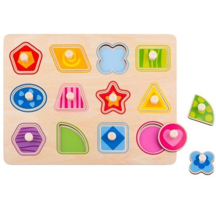 TOOKY TOY Dėlionė Montessori formų mokymasis su smeigtukais 3 TOOKY TOY Dėlionė Montessori formų mokymasis su smeigtukais 3