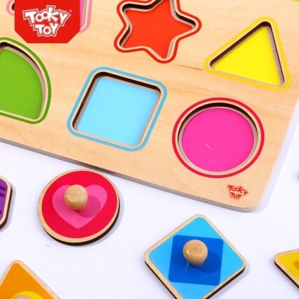 TOOKY TOY Dėlionė Montessori formų mokymasis su smeigtukais 5 TOOKY TOY Dėlionė Montessori formų mokymasis su smeigtukais 5