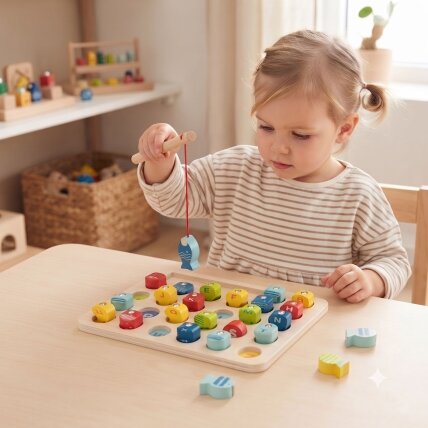 Tooky Toy Medinis žaidimas Žvejyba Raidžių mokymasis 29 el. 2