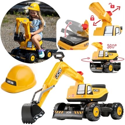 FALK ekskavatorius JCB DIGGER, besisukantis, geltonas, judantis kaušas, nuo 3 metų.