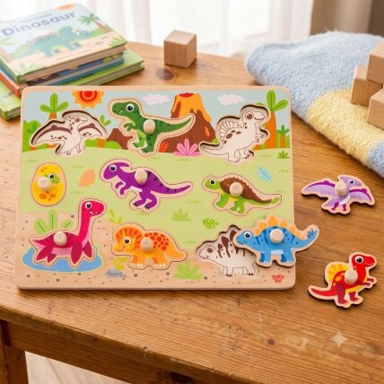 TOOKY TOY Medinės Montessori dėlionės Dėlionė Dinozaurai Formos 2 TOOKY TOY Medinės Montessori dėlionės Dėlionė Dinozaurai Formos 2
