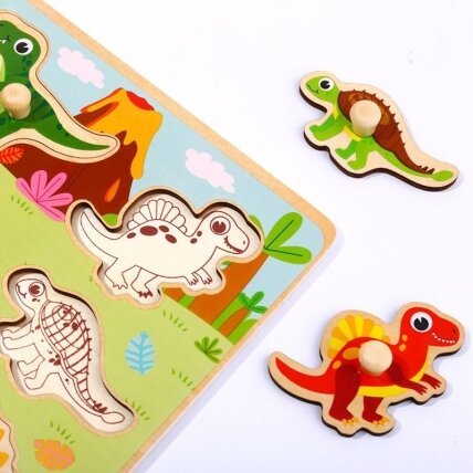 TOOKY TOY Medinės Montessori dėlionės Dėlionė Dinozaurai Formos 6 TOOKY TOY Medinės Montessori dėlionės Dėlionė Dinozaurai Formos 6