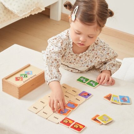 Viga  Medinis atminties žaidimas Memo Gyvūnėliai edukacinis vaikams 3+ 2
