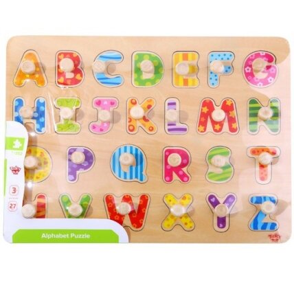 TOOKY TOY Montessori abėcėlės dėlionė su kaištukais 6