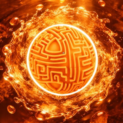 WOOPIE Oranžinis 3D rutulio labirintas vikrumo žaidimas galvosūkis 1