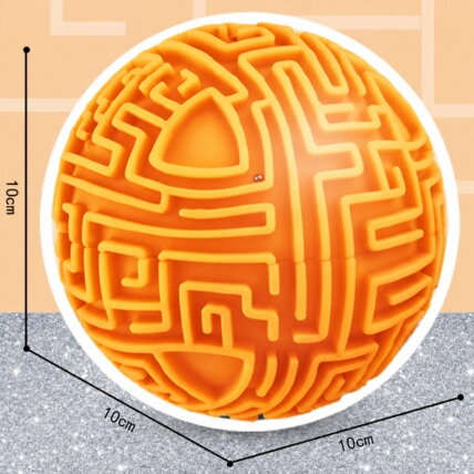 WOOPIE Oranžinis 3D rutulio labirintas vikrumo žaidimas galvosūkis 3 WOOPIE Oranžinis 3D rutulio labirintas vikrumo žaidimas galvosūkis 3