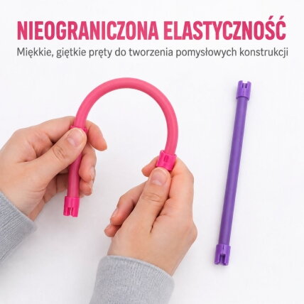 WOOPIE minkštos 3D konstravimo kaladėlės, 44 elementai, rožinis visureigis 4