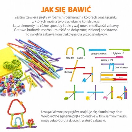 WOOPIE konstravimo šiaudeliai 3D, lankstūs pagaliukai, kūrybinis rinkinys, 85 vnt. 4