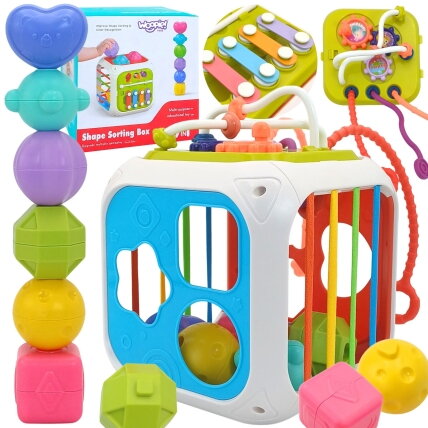 WOOPIE BABY sensorinis edukacinis veiklos kubas WOOPIE BABY sensorinis edukacinis veiklos kubas