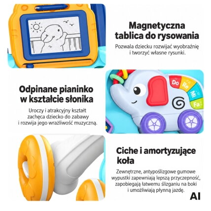 WOOPIE BABY Interaktyvi muzikinė vaikštynė-stumdukas + piešimo lentelė 6 WOOPIE BABY Interaktyvi muzikinė vaikštynė-stumdukas + piešimo lentelė 6