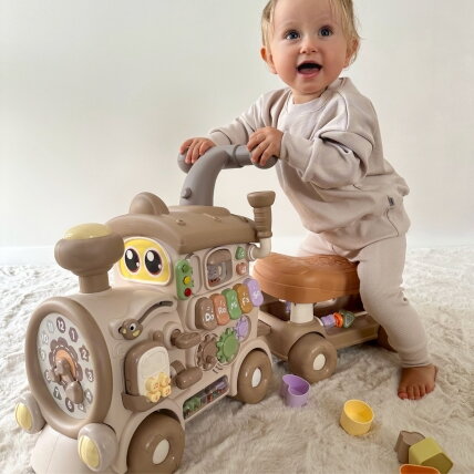 WOOPIE BABY interaktyvus traukinukas, stumdukas ir paspirtukas 3w1, lavinamasis, su garsais ir šviesomis 2