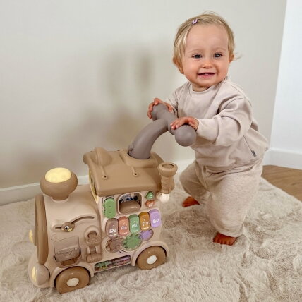 WOOPIE BABY interaktyvus traukinukas, stumdukas ir paspirtukas 3w1, lavinamasis, su garsais ir šviesomis 6