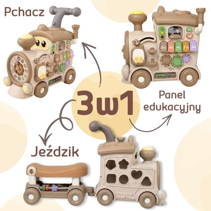 WOOPIE BABY interaktyvus traukinukas, stumdukas ir paspirtukas 3w1, lavinamasis, su garsais ir šviesomis 12 WOOPIE BABY interaktyvus traukinukas, stumdukas ir paspirtukas 3w1, lavinamasis, su garsais ir šviesomis 12