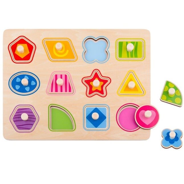 TOOKY TOY Dėlionė Montessori formų mokymasis su smeigtukais 3