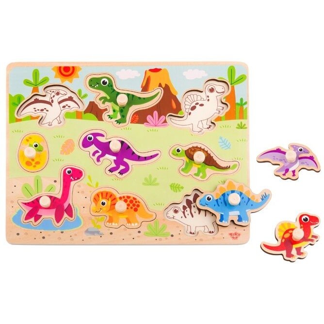 TOOKY TOY Medinės Montessori dėlionės Dėlionė Dinozaurai Formos 4 TOOKY TOY Medinės Montessori dėlionės Dėlionė Dinozaurai Formos 4