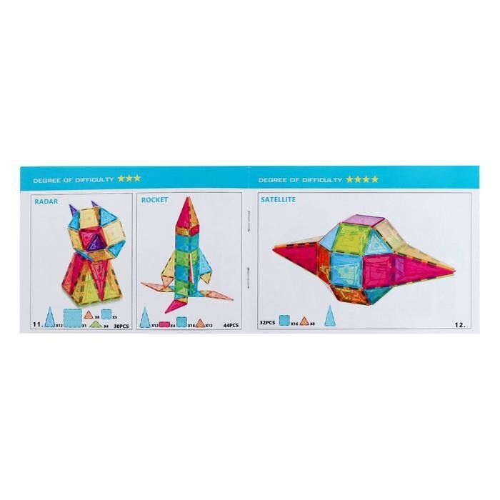 WOOPIE Montessori magnetinės konstrukcinės kaladėlės 3D 12