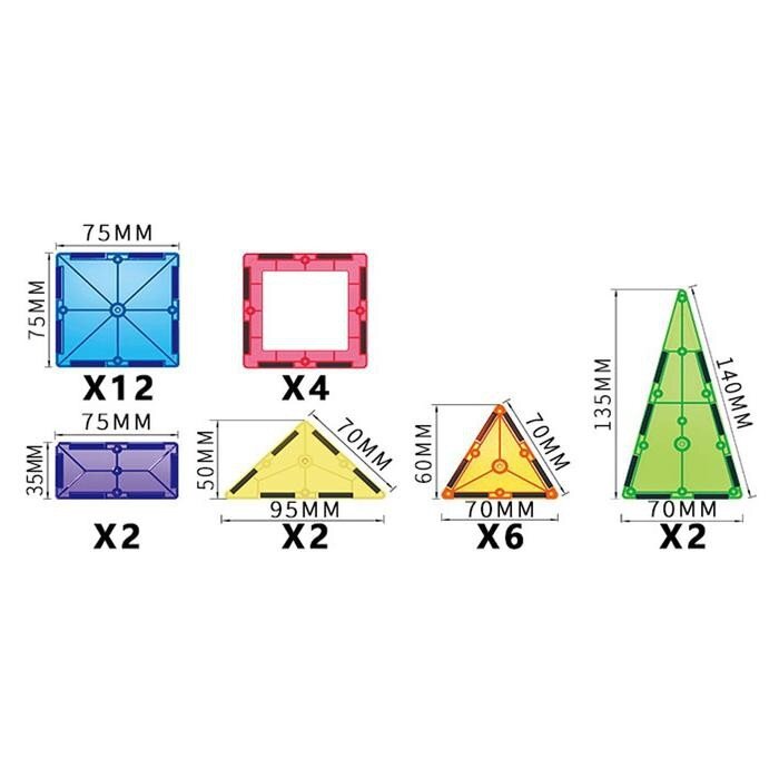 WOOPIE Montessori magnetinės konstrukcinės kaladėlės 3D 14