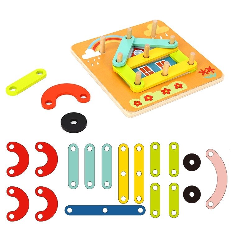 TOOKY TOY Medinė dėlionė Kaladėlės Kaišteliai Gyvūnų raštai atkurti FSC sertifikatas 9