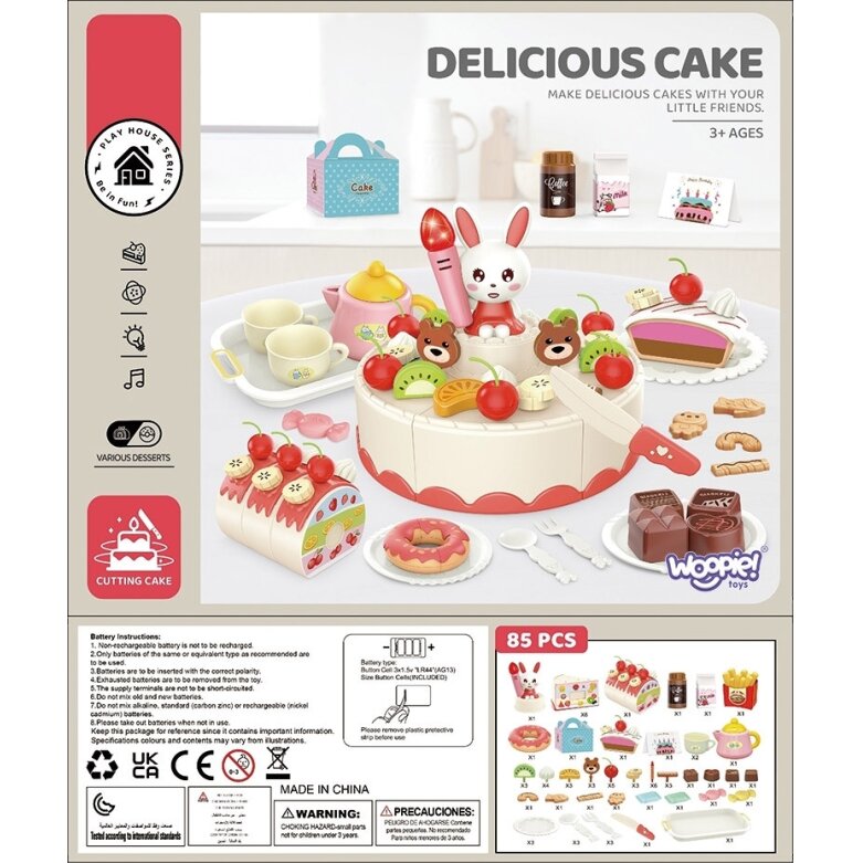 WOOPIE Konditerija Gimtadienio tortas pjaustymui + arbatos rinkinys 85 el. 4 WOOPIE Konditerija Gimtadienio tortas pjaustymui + arbatos rinkinys 85 el. 4