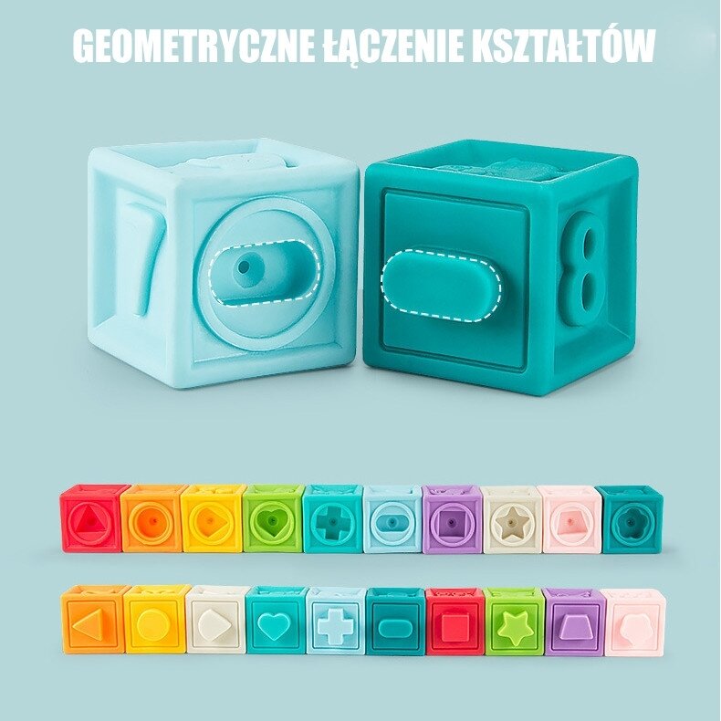 WOOPIE BABY Sensorinės dėlionės – spaudžiama dėlionė su garsu, mokymasis skaičiuoti, 20 vnt. 6