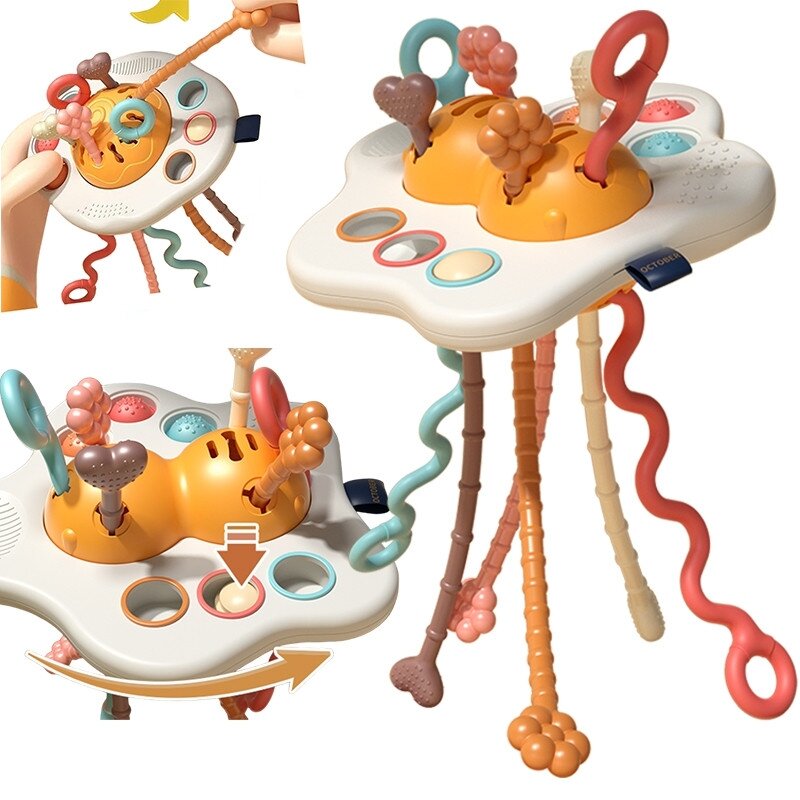 WOOPIE BABY sensorinis Montessori žaislas kramtukas barškutis daugiafunkcis UFO