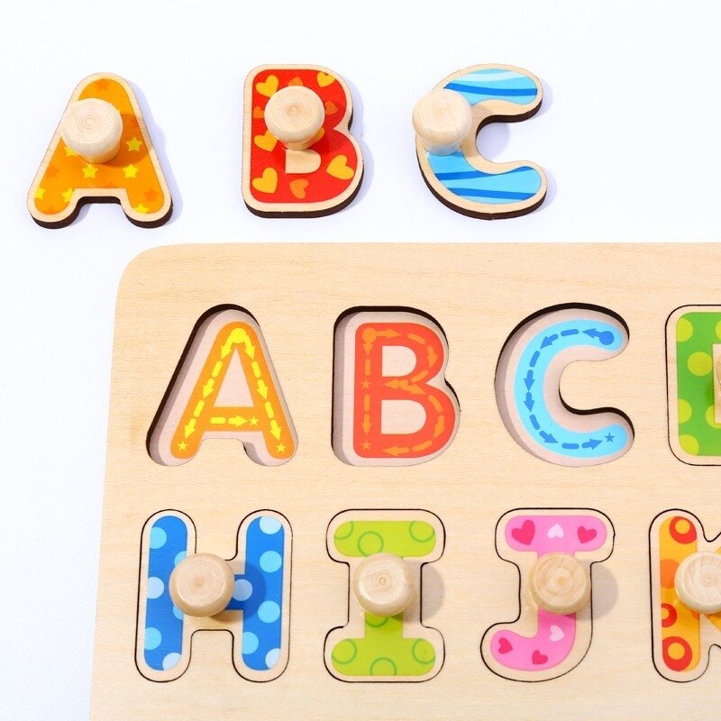 TOOKY TOY Montessori abėcėlės dėlionė su kaištukais 4